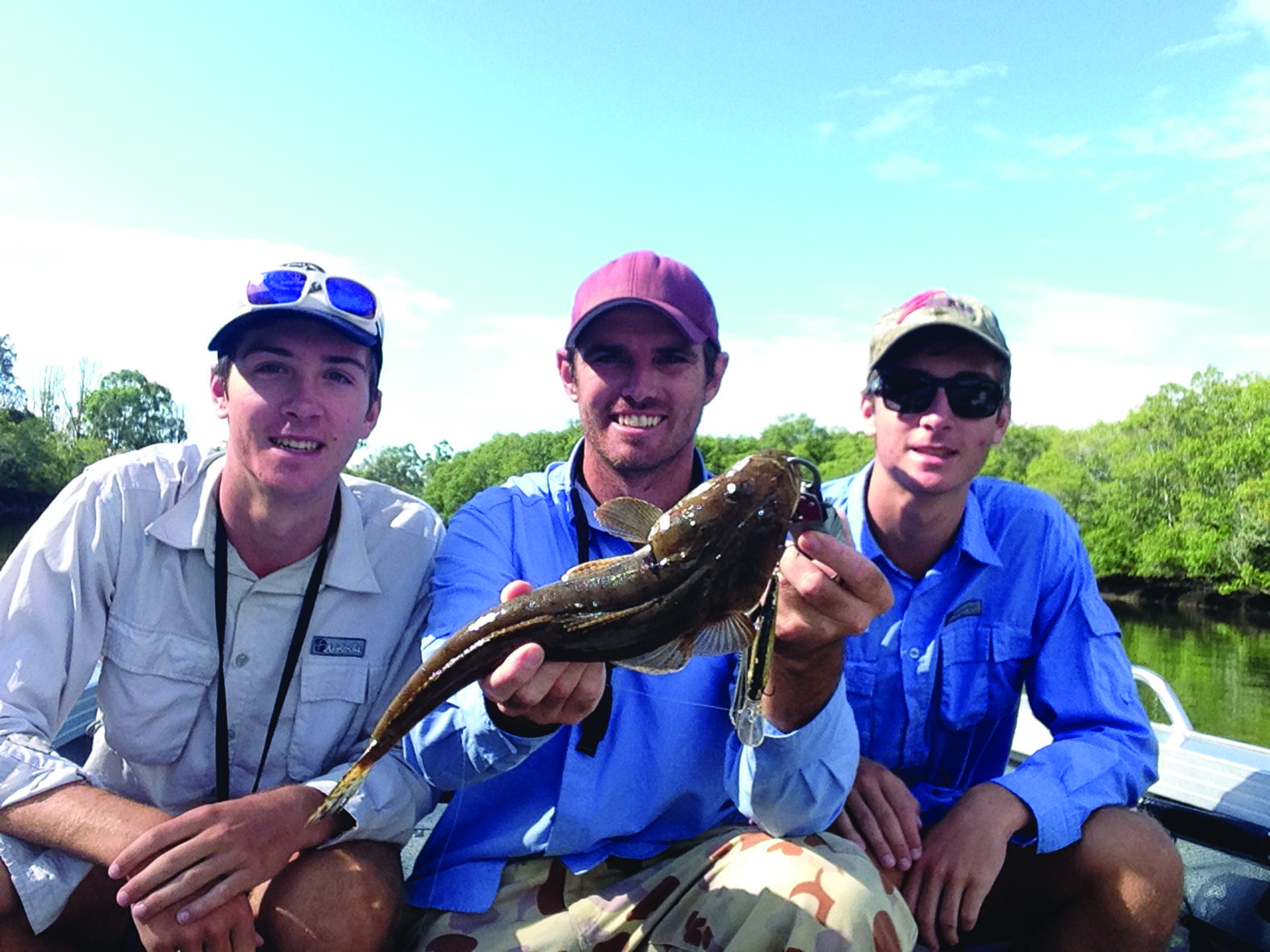 This flathead was by-catch while fishing for jacks in the Pine River.