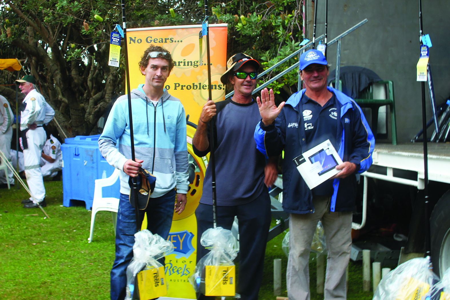 Mens division winners from first to third: Mark Bonner, Dwayne Newell and Ellis Hardy. 