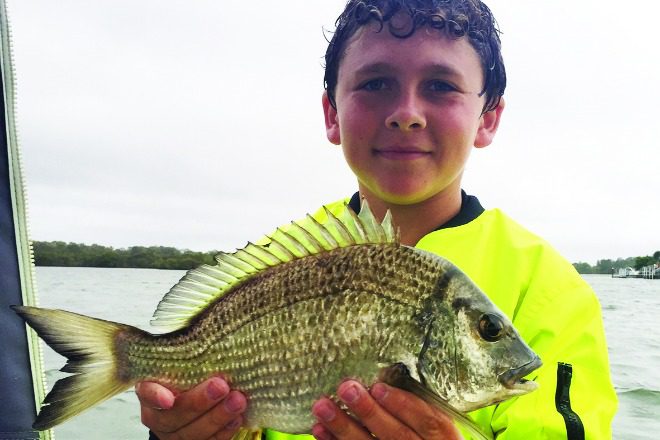 Cade with a cracker Coomera River bream.