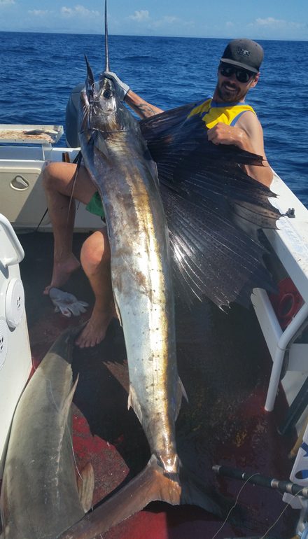 Robert Bowman with the sailfish he caught off Bundaberg recently.