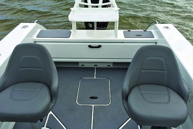 A rear bench seat can be folded away to maximise fishing space out the back.