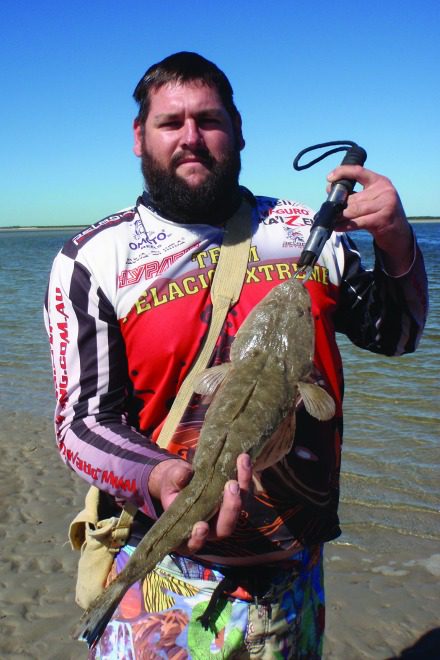 Brad Handley with a good bank-caught lizard.