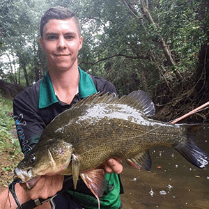 Keegan’s PB yellowbelly landed on a 1/4oz Cod Hound Spinnerbait while fishing skinny water. 