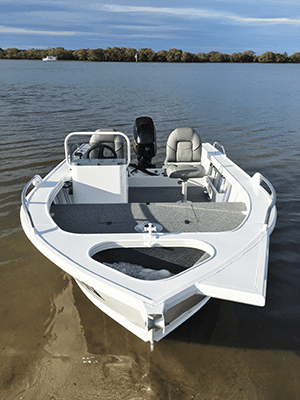 A 2.12m beam affords bucket loads of deck space and the raised casting deck is perfect for fishing those mangrove-riddled estuaries the Fisherman is made for.