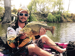 Chris with a solid yellowbelly caught on a Mulwala Spinnerbait.