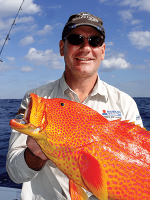 By simply fishing larger reefs, Macca captured this beautiful coronation trout along with three others and several redthroat emperor.