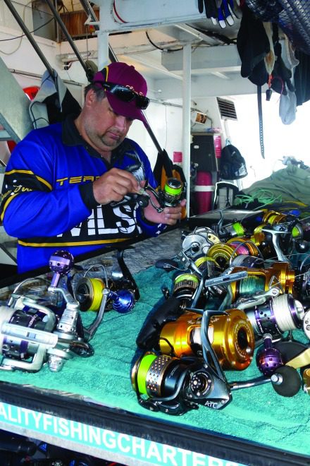 The big work bench at the back of the vessel allows you to get your tackle ready each night in anticipation of the next day's fishing trip.