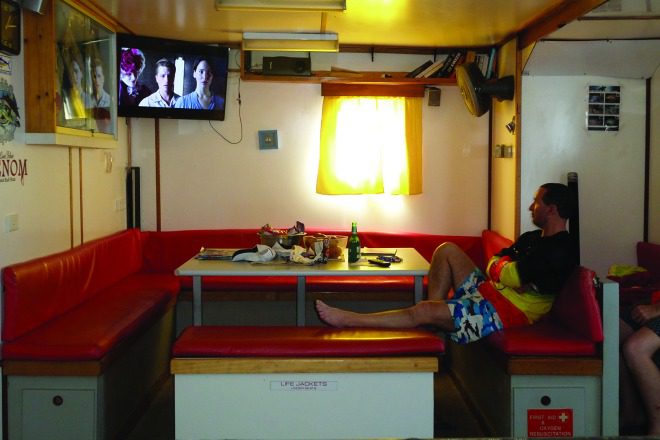 This is a good area in which to kick back and watch a few movies on the way out and back or at any point during your trip.