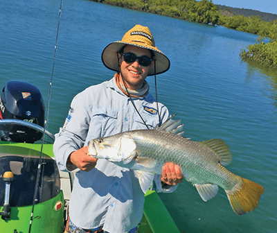 This barra was taken on a 3” Z-Man paddle tail at the turn of high tide. 