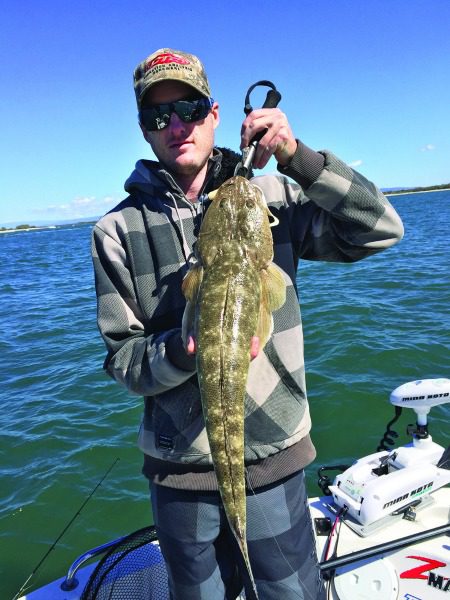 Phil Benfer jigged up this 70cm flathead in 15m of water at the Pin.