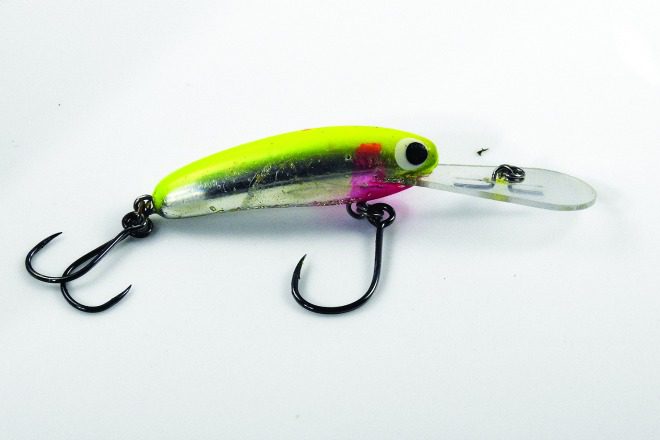 The Lively Lures Micro Mullet fitted with in-line single hooks.