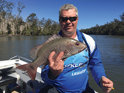 Brett Enders with a solid jack captured on a snagless-rigged plastic. 