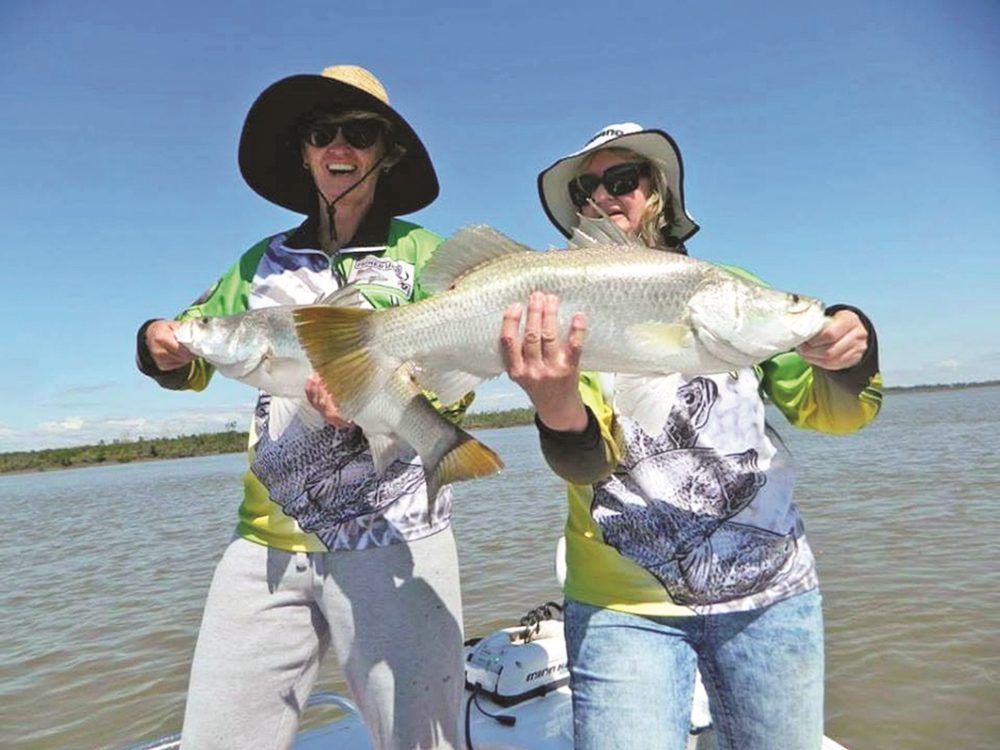 Karen Price and Cindy Meyers with the results of a double hook-up.