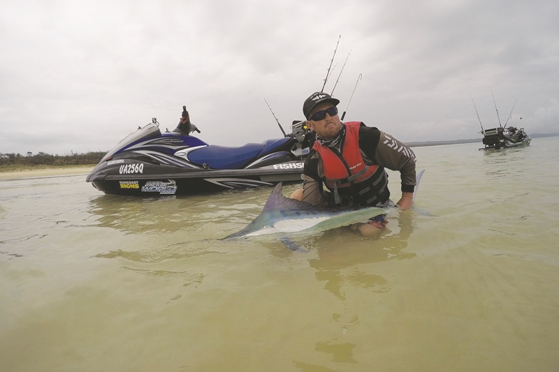 jet ski fishing fraser island black marlin