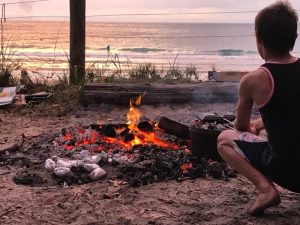 Sunset Moreton Island Fire